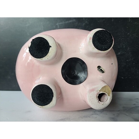 Vintage Pink Ceramic Piggy Bank, READ Description - Picture 7 of 10